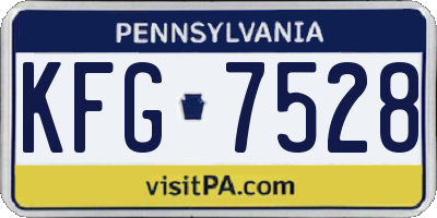 PA license plate KFG7528