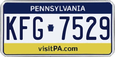 PA license plate KFG7529