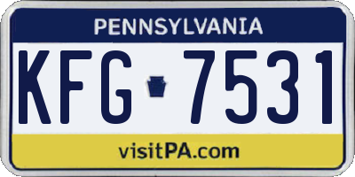 PA license plate KFG7531