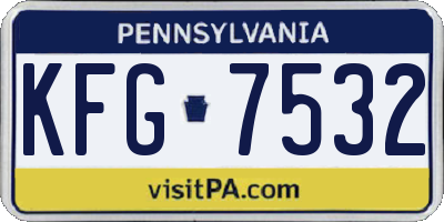 PA license plate KFG7532
