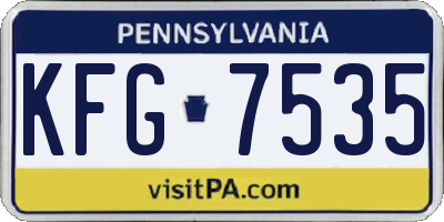 PA license plate KFG7535