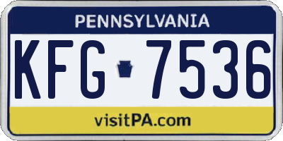 PA license plate KFG7536