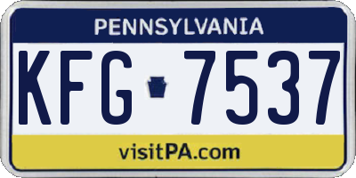 PA license plate KFG7537