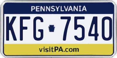 PA license plate KFG7540