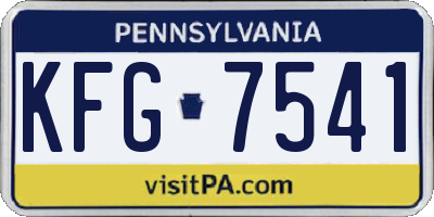 PA license plate KFG7541