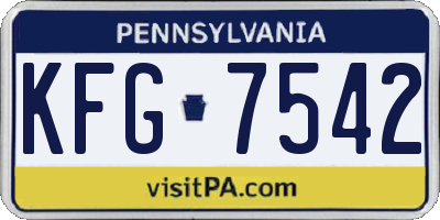 PA license plate KFG7542