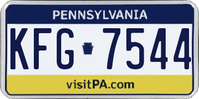 PA license plate KFG7544