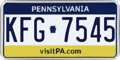 PA license plate KFG7545