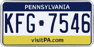 PA license plate KFG7546