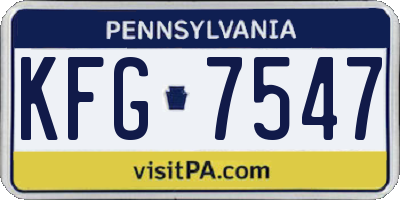 PA license plate KFG7547