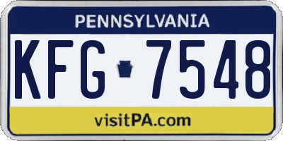 PA license plate KFG7548