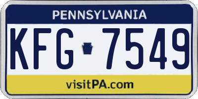 PA license plate KFG7549
