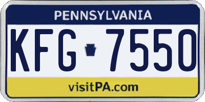 PA license plate KFG7550