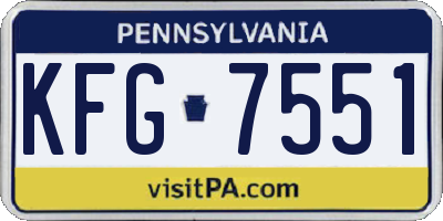 PA license plate KFG7551