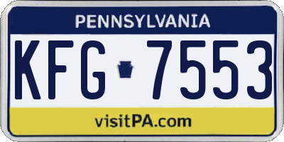 PA license plate KFG7553