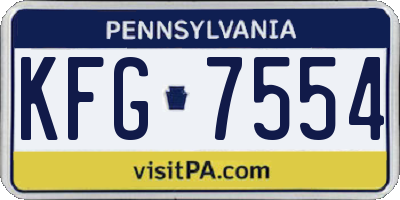 PA license plate KFG7554