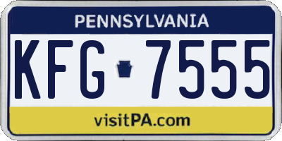 PA license plate KFG7555