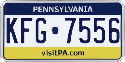 PA license plate KFG7556