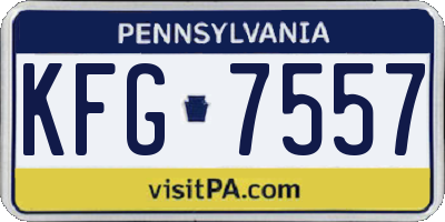 PA license plate KFG7557
