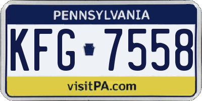 PA license plate KFG7558