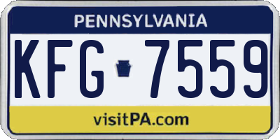 PA license plate KFG7559