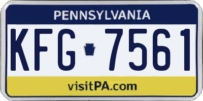 PA license plate KFG7561