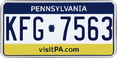PA license plate KFG7563