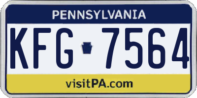 PA license plate KFG7564