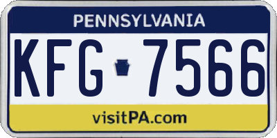 PA license plate KFG7566