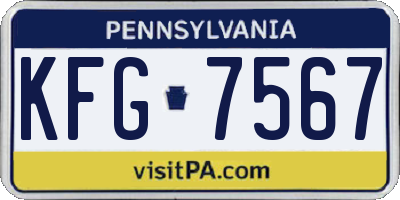 PA license plate KFG7567