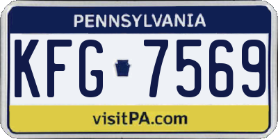 PA license plate KFG7569