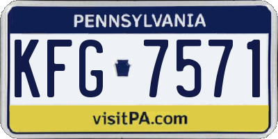 PA license plate KFG7571