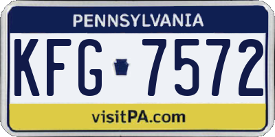 PA license plate KFG7572