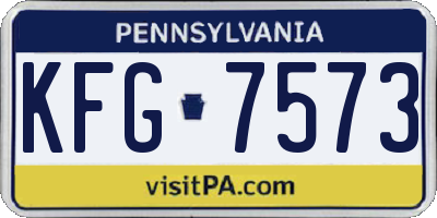 PA license plate KFG7573