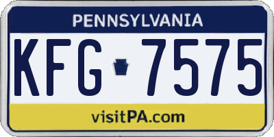 PA license plate KFG7575