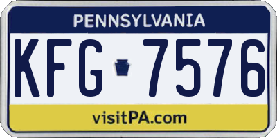 PA license plate KFG7576