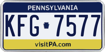 PA license plate KFG7577