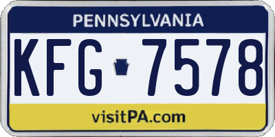 PA license plate KFG7578