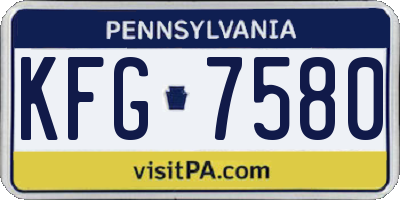 PA license plate KFG7580