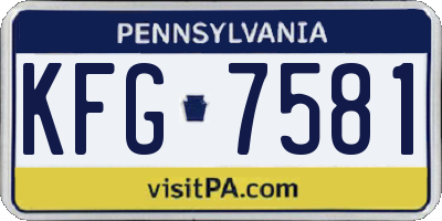 PA license plate KFG7581