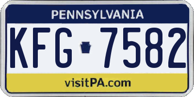 PA license plate KFG7582