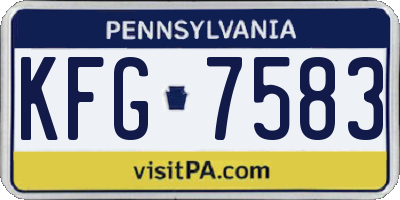 PA license plate KFG7583