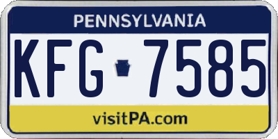 PA license plate KFG7585