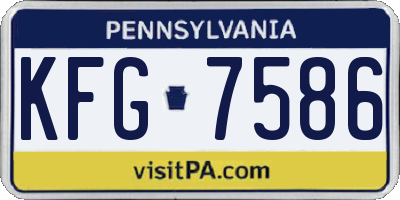 PA license plate KFG7586