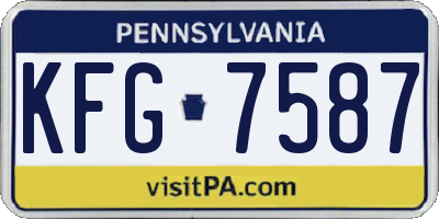 PA license plate KFG7587