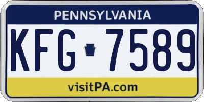 PA license plate KFG7589