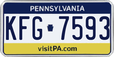 PA license plate KFG7593