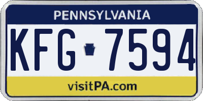 PA license plate KFG7594