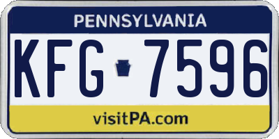 PA license plate KFG7596