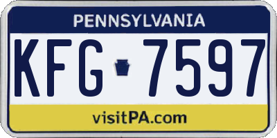 PA license plate KFG7597